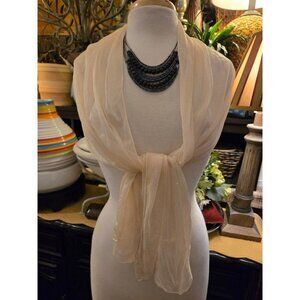 Lightweight Elegant Cream Scarf With Shimmer